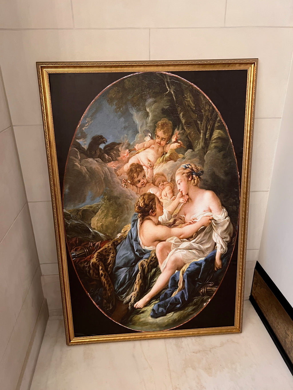 Framed Print- Jupiter in the Guise of Diana and Callisto