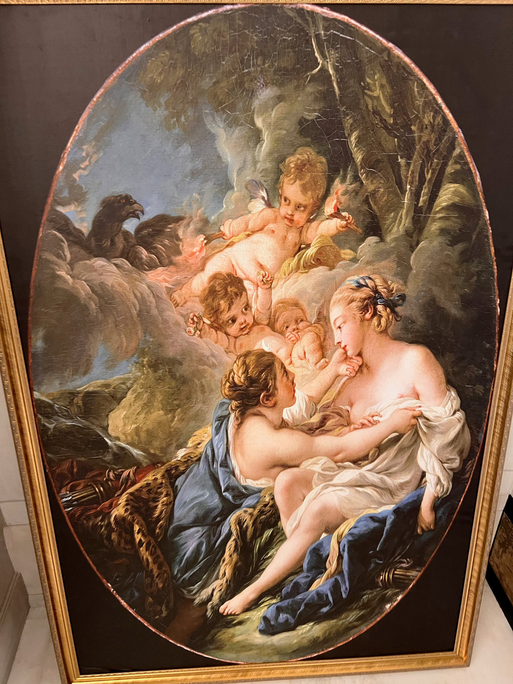 Framed Print- Jupiter in the Guise of Diana and Callisto