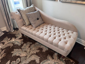 Beige Tufted Chaise Lounger # 2