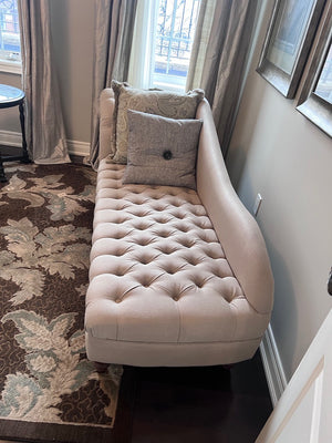 Beige Tufted Chaise Lounger # 1