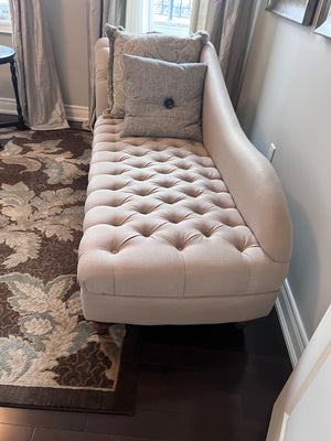 Beige Tufted Chaise Lounger # 1