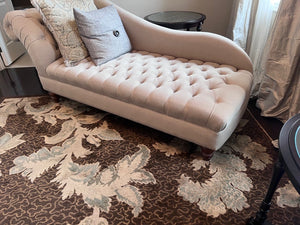 Beige Tufted Chaise Lounger # 2