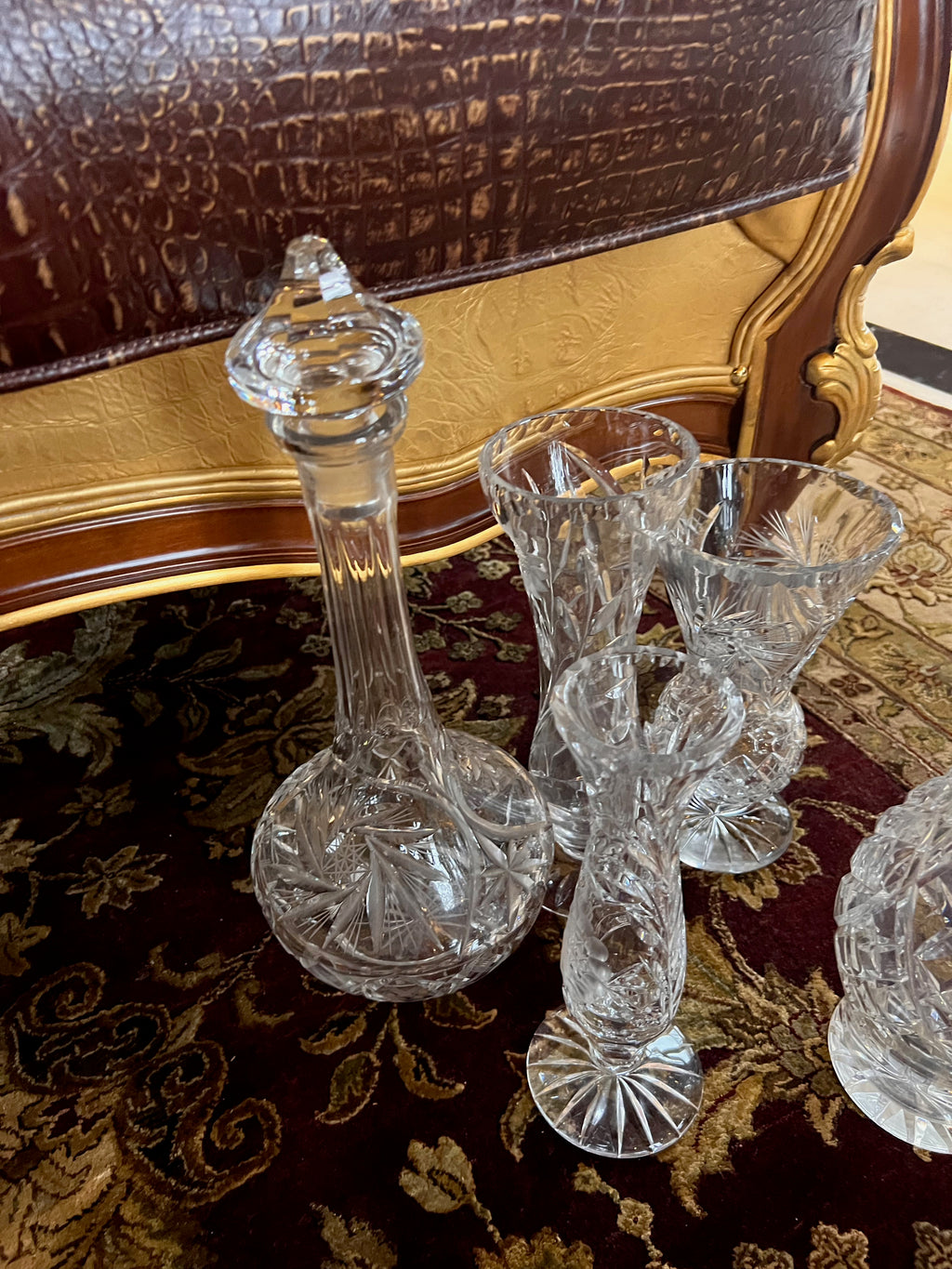 5pc Lot- Crystal Decanters and Vases