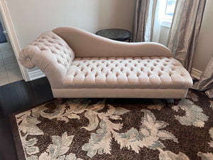 Beige Tufted Chaise Lounger # 2