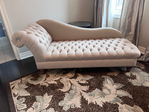 Beige Tufted Chaise Lounger # 2