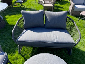 3 Piece Wicker and Steel Grey Conversation Set