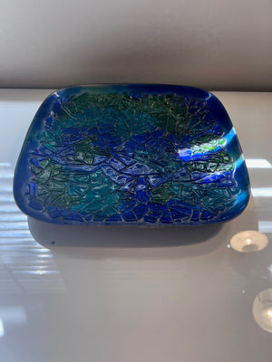 Blue & Green Enamelled Copper Plate by Robins