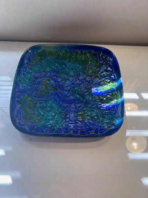Blue & Green Enamelled Copper Plate by Robins