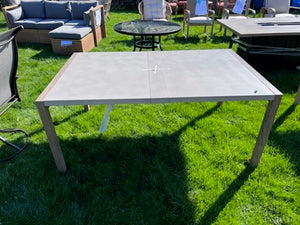 Concrete-Look Steel Rectangular Dining Table