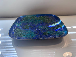 Blue & Green Enamelled Copper Plate by Robins