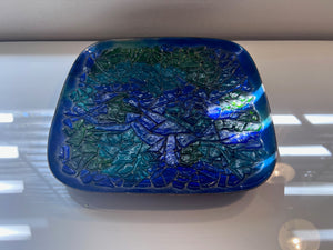 Blue & Green Enamelled Copper Plate by Robins