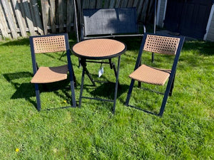 3 Piece Steel and Wicker Folding Bistro Set (*retail price $200)