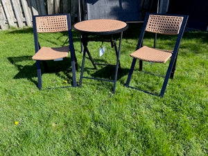 3 Piece Steel and Wicker Folding Bistro Set (*retail price $200)