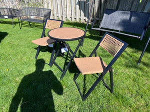 3 Piece Steel and Wicker Folding Bistro Set (*retail price $200)