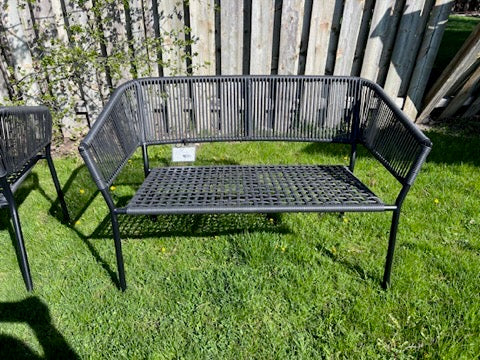 Steel and Wicker Bench # 2