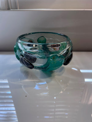 Green Art Glass Bowl by Shirley Cloete, South Africa