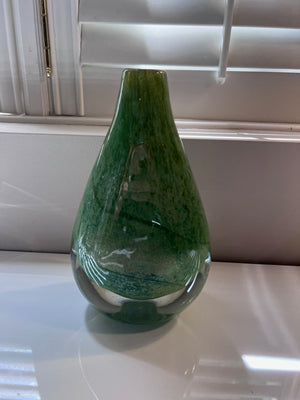 Green Art Glass Vase by Toan Klein, Canadian Artist
