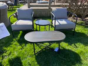 4 Piece Conversation Set w/Grey Cushions