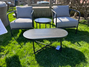4 Piece Conversation Set w/Grey Cushions