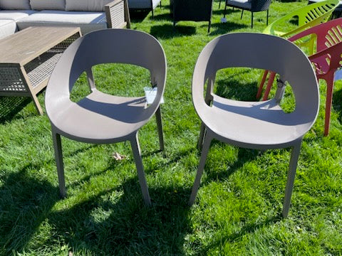 Pair of Grey Plastic Chairs (*retail price $240)