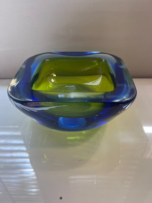 Murano Blue & Yellow Thick Glass Bowl