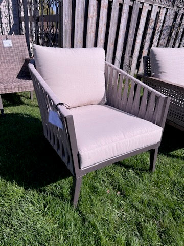 Steel Chair, Foam Cushioned Rope w/Grey Cushions