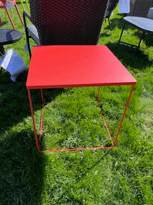 Square Orange Steel Side Table