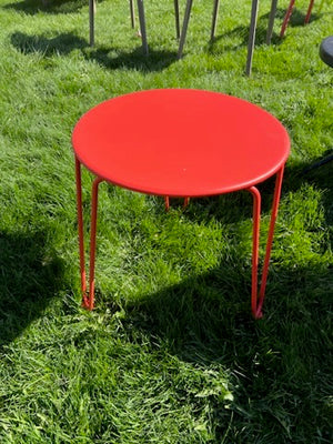Round Red Steel Side Table