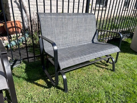 Sling Dark Grey Steel Glider Bench