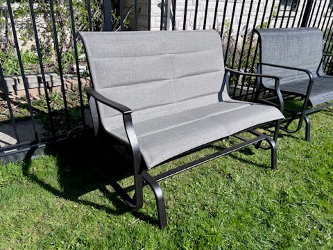 Sling Light Grey Steel Glider Bench