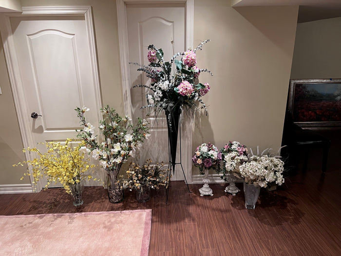 Vase & Faux Plant Lot