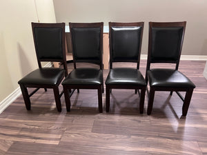 4 Faux Leather Dining Chairs