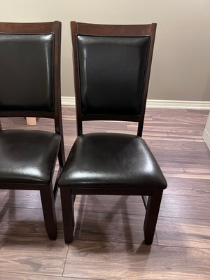 4 Faux Leather Dining Chairs