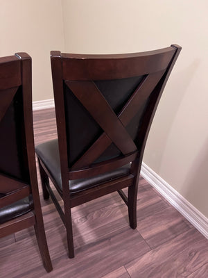 4 Faux Leather Dining Chairs