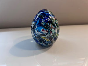 Vetreria ALT Murano Glass Millefiori Egg Shaped Paperweight
