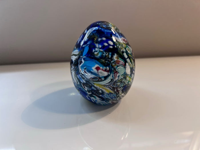 Vetreria ALT Murano Glass Millefiori Egg Shaped Paperweight