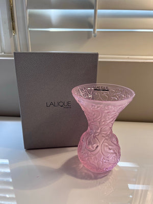 LALIQUE Arabesque Rosa Crystal Vase (*IN ORIGINAL BOX)