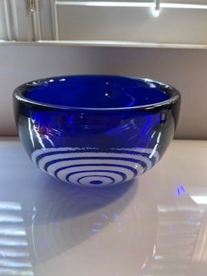 Blue Art Glass Bowl by JAN EXNAR, Czech Republic