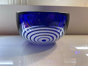 Blue Art Glass Bowl by JAN EXNAR, Czech Republic