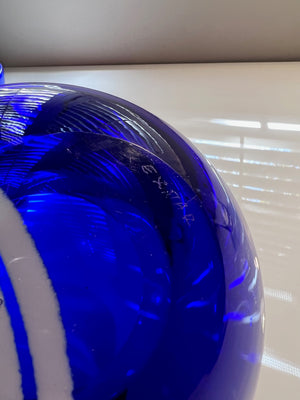 Blue Art Glass Bowl by JAN EXNAR, Czech Republic