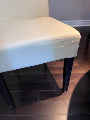 Hamilton & Spill Dining Table + 8 White Faux Leather Chairs