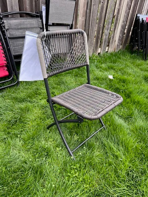 Wicker/Steel Folding Chair