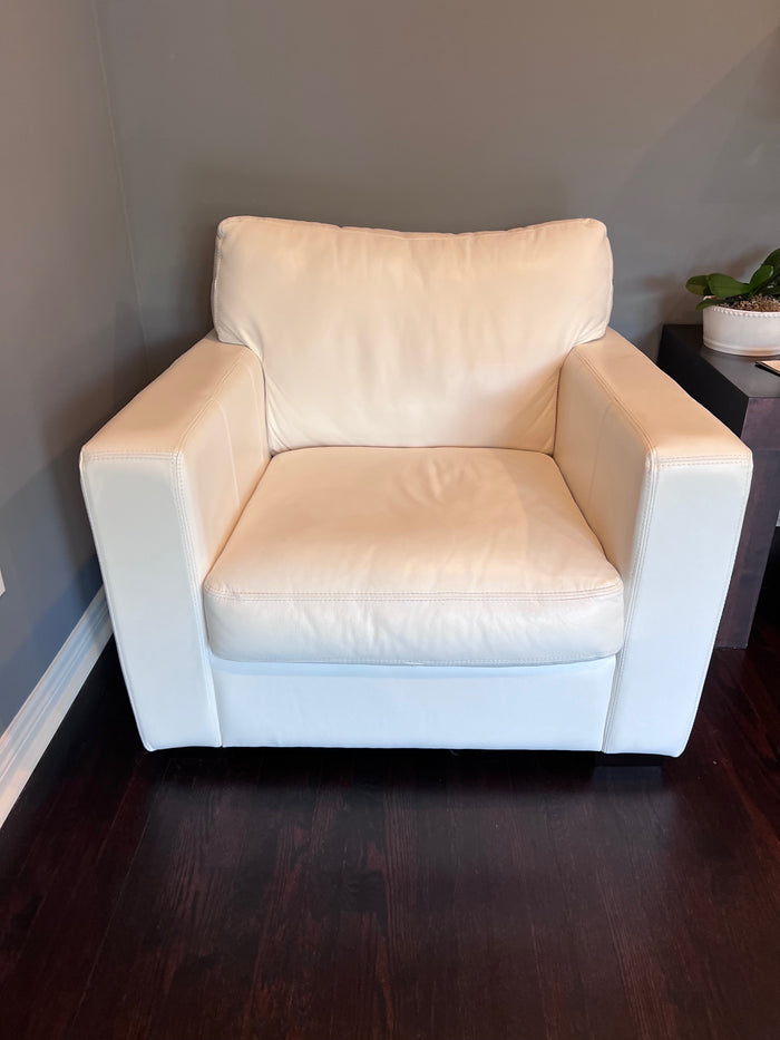 Palliser White Leather Armchair