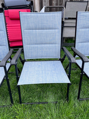3 Light Blue Sling Folding Chairs