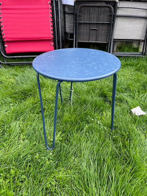 Blue Steel Side Table