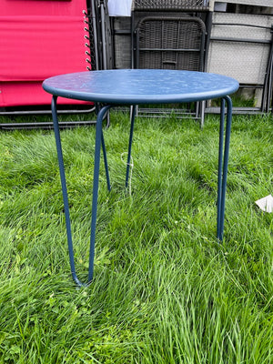 Blue Steel Side Table