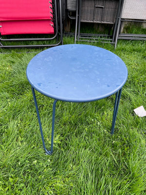 Blue Steel Side Table