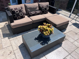 Sirio Niko 4pc Patio Sectional Sofa + Coffee Table