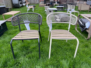 Black & White Steel and Wicker Chairs