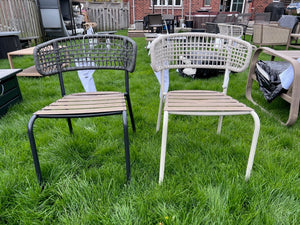Black & White Steel and Wicker Chairs